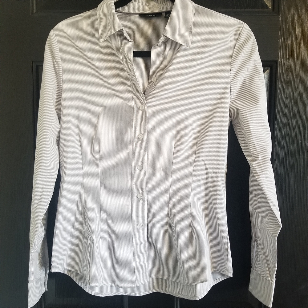 Light Blue and White Stripped Button Down